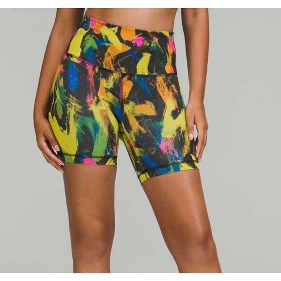 Lululemon Wunder Train High-Rise 6" shorts in Undertone Black Multi - Size 14 - Picture 1 of 6